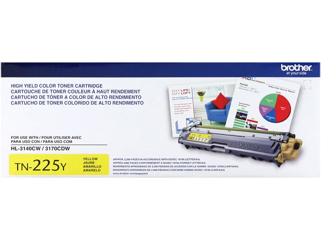 Brother Brother TN225Y High Yield Yellow Toner Cartridge 2200 Pages toner cartridges (genuine brands) — product photo