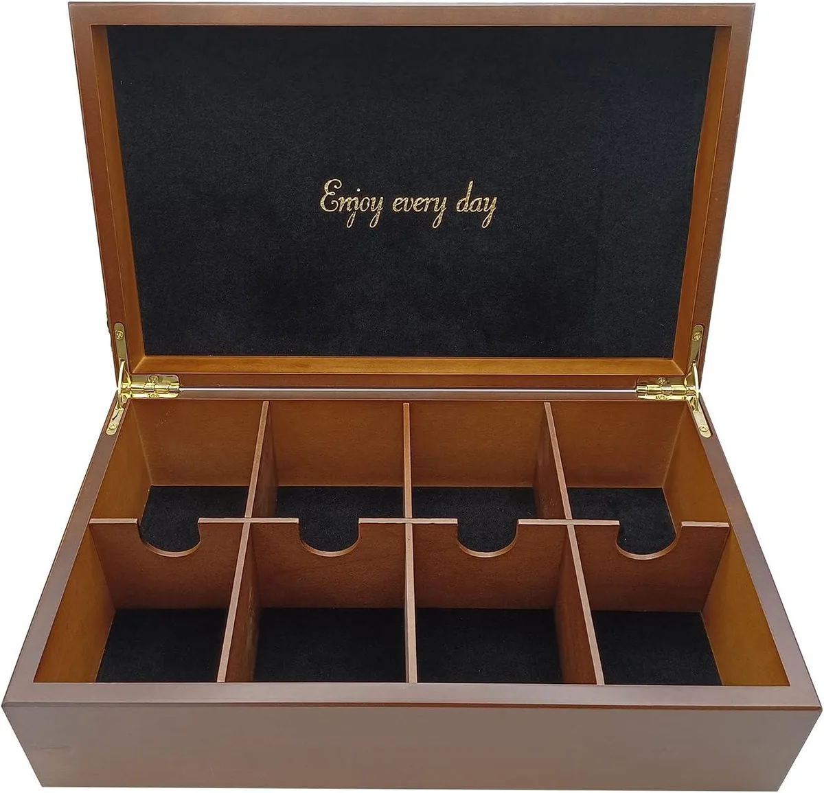 BJOYFUL&amp;LOVED BJL BJOYFUL&amp;LOVED BJL Wooden Tea Box 8 Compartments Walnut storage — product photo