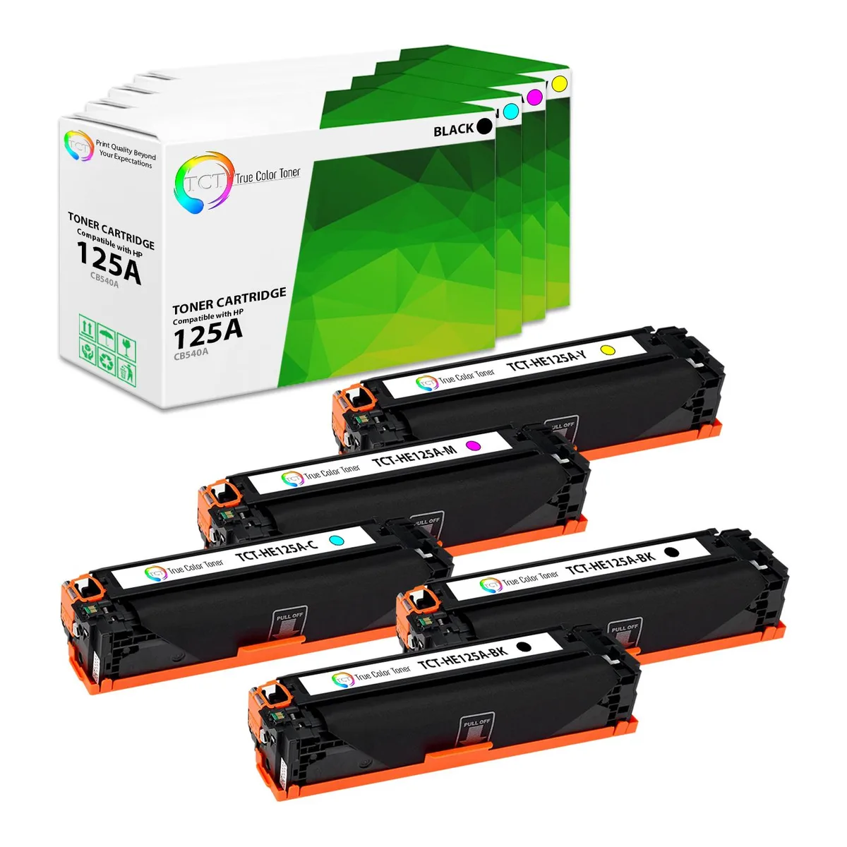 True Color Toner True Color Toner 125A 5 Pack Toner Cartridges 4 Colors — product photo