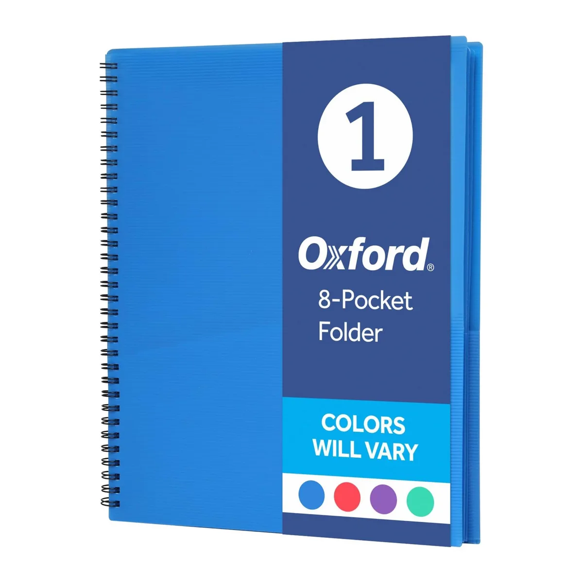 Translucent poly letter-size folder with eight pockets and coil binding