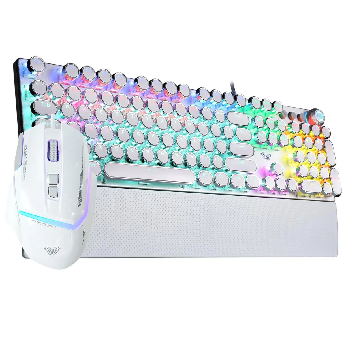Vszerda Vszerda F2088 Typewriter Mechanical Keyboard &amp; S12PRO Mouse White — product photo