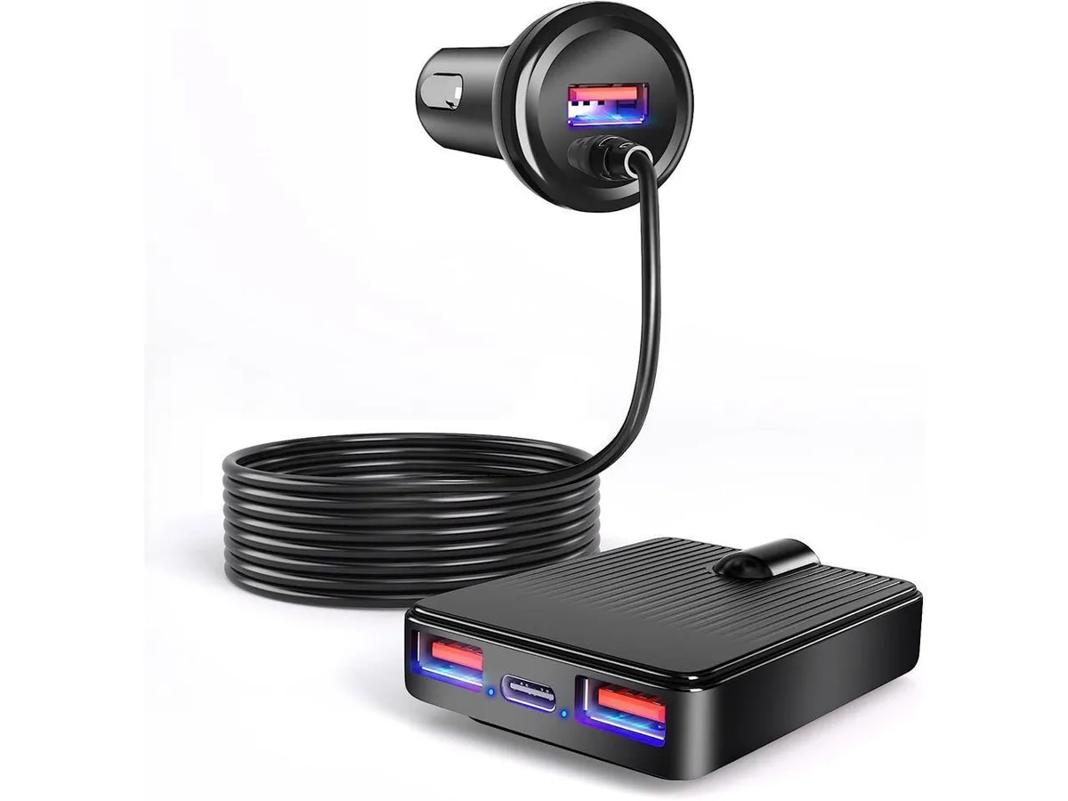 KEHIPI KEHIPI 74W Car Charger 4 Ports 6.5ft Cable car electronics accessory — product photo