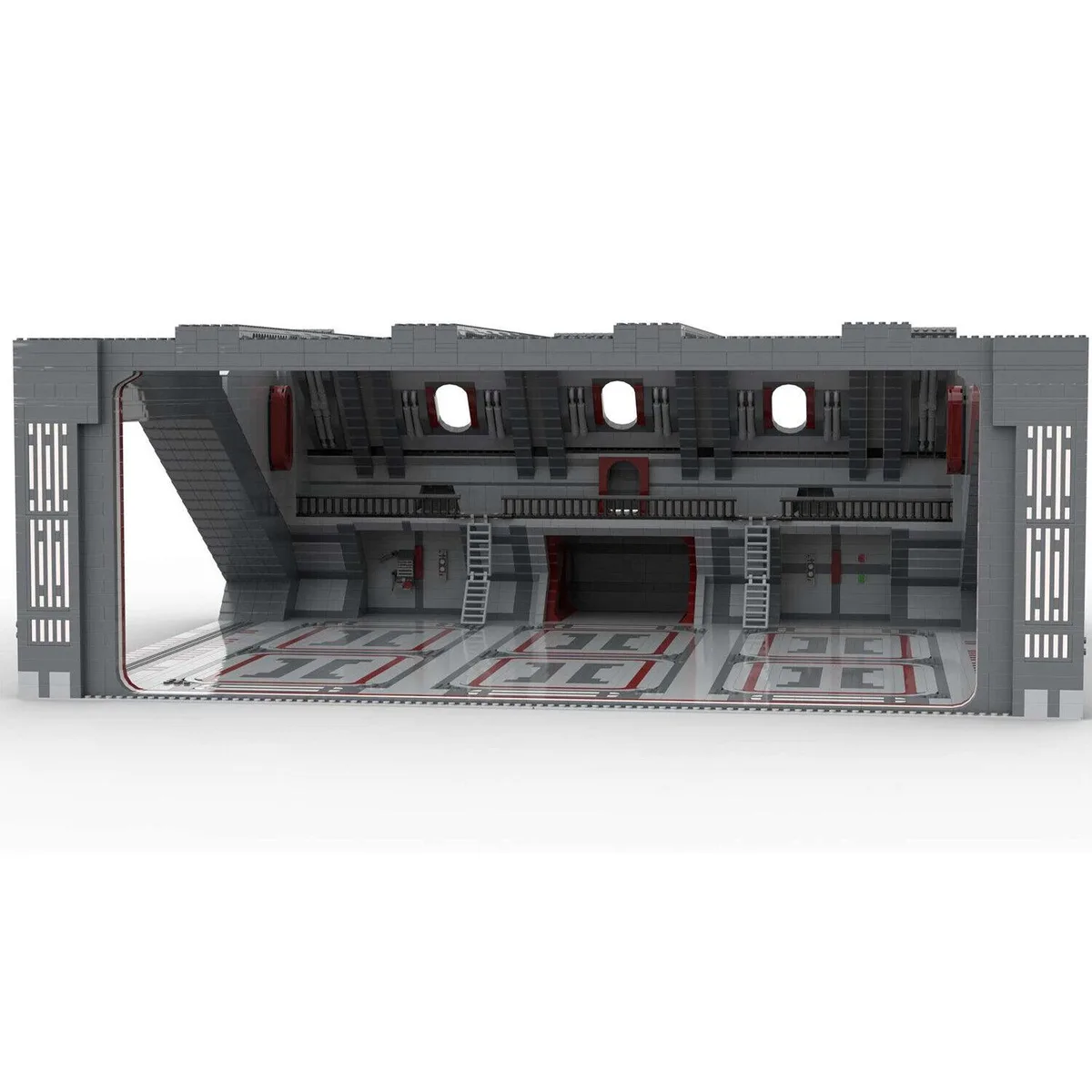 Colourful plastic brick set in a box, 5847 pieces for a large spaceship model