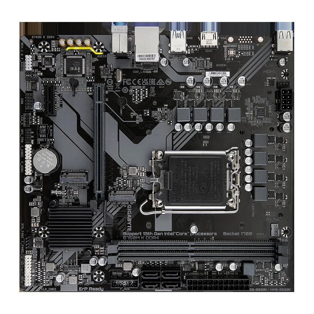 GIGABYTE GIGABYTE B760M K DDR4 LGA 1700 Intel B760 64GB Micro ATX motherboard — product photo
