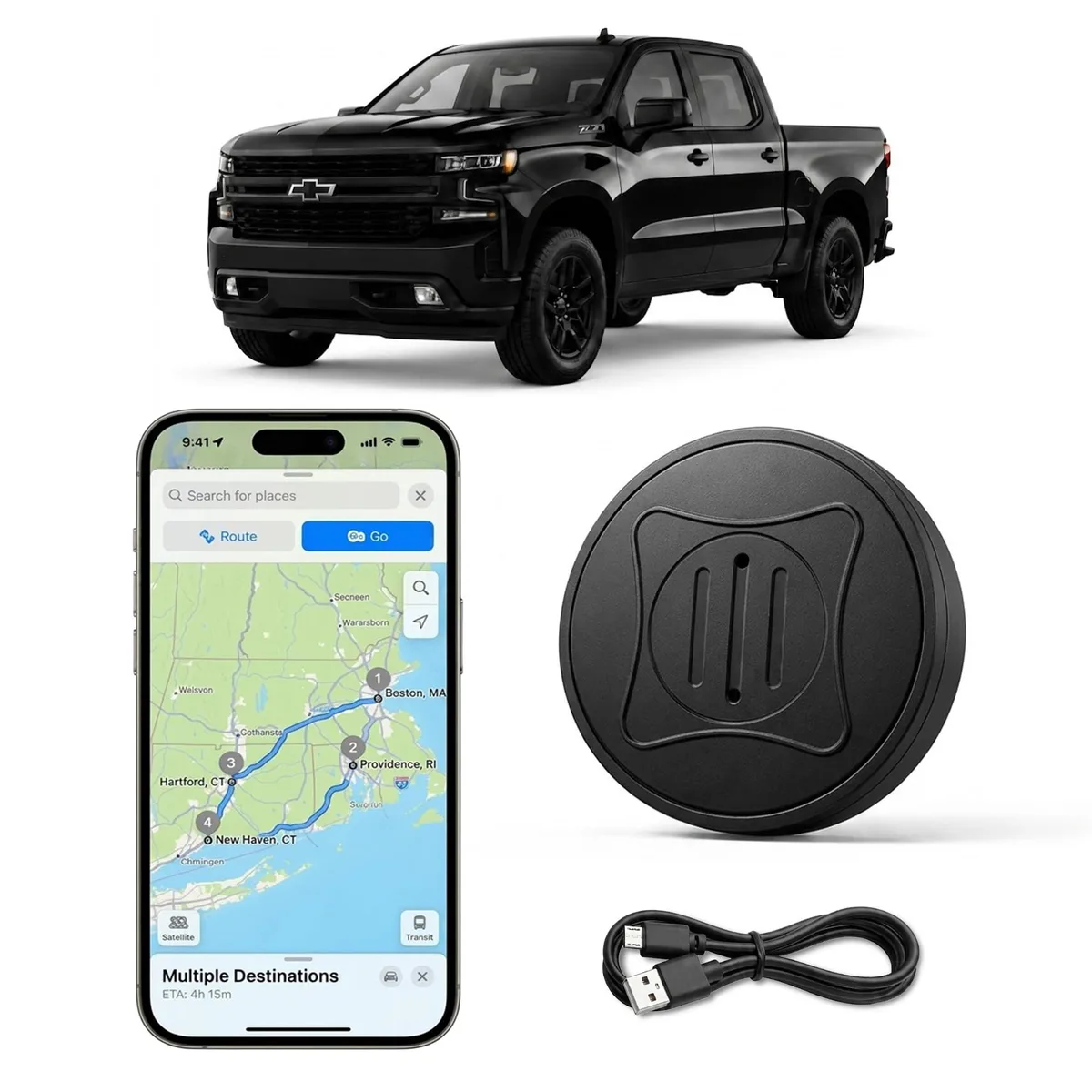 LOVERSTARLIGHT GPS Tracker Magnetic Black 0.24Ah — product photo