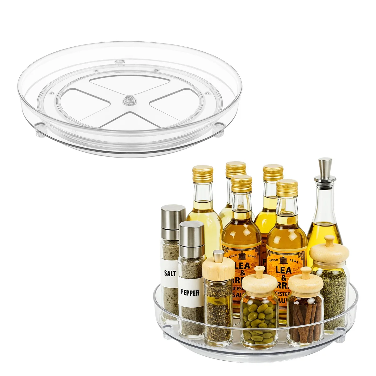 LOCONHA W-XZP 2 Pack 9 Inch Clear Acrylic Lazy Susan — product photo
