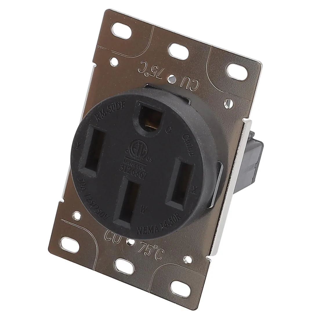 LORDWORLD LORDWORLD NEMA 14-50R 50A 125/250V 3P4W Flush Receptacle — product photo