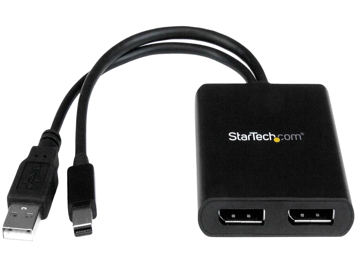 STARTECH STARTECH MSTMDP122DP Mini DisplayPort 1.2 to 2x DisplayPort MST Hub audio video converter — product photo