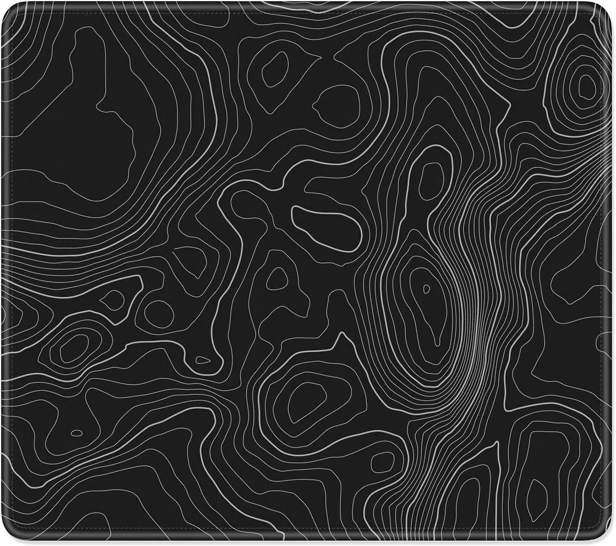 BAOFENG BAOFENG Mouse Pad Minimalism Marble Style Black Swirl 9 x 8 inches 3 mm — product photo