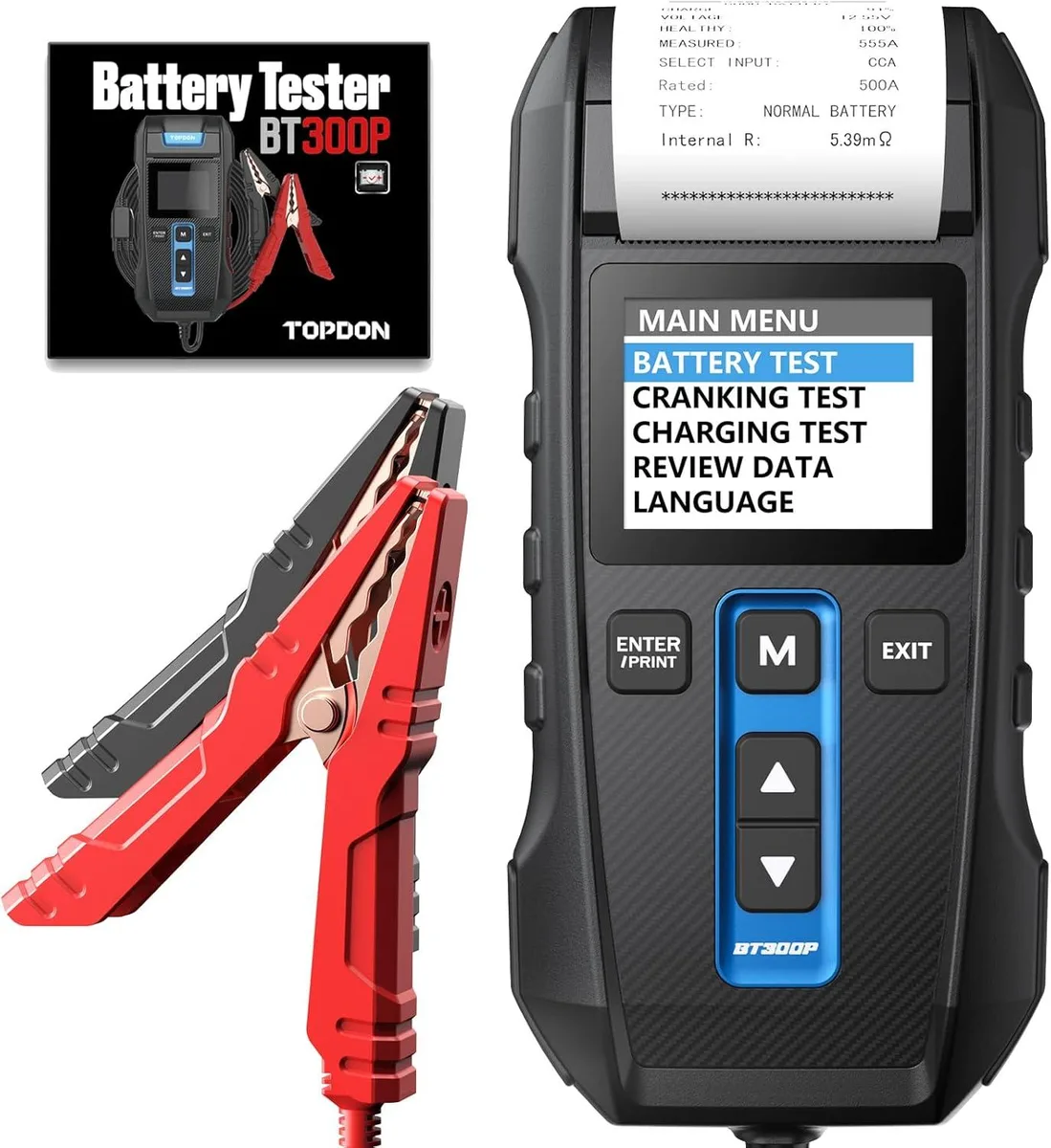 WUQ WUQ BT300P 12V 24V 100-2000CCA Battery Tester with Printer — product photo