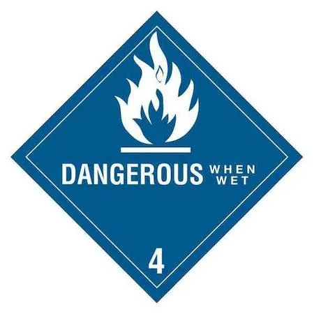 Tape Logic Tape Logic DL5150 Dangerous When Wet Labels Blue/White 4x4 Inch — product photo