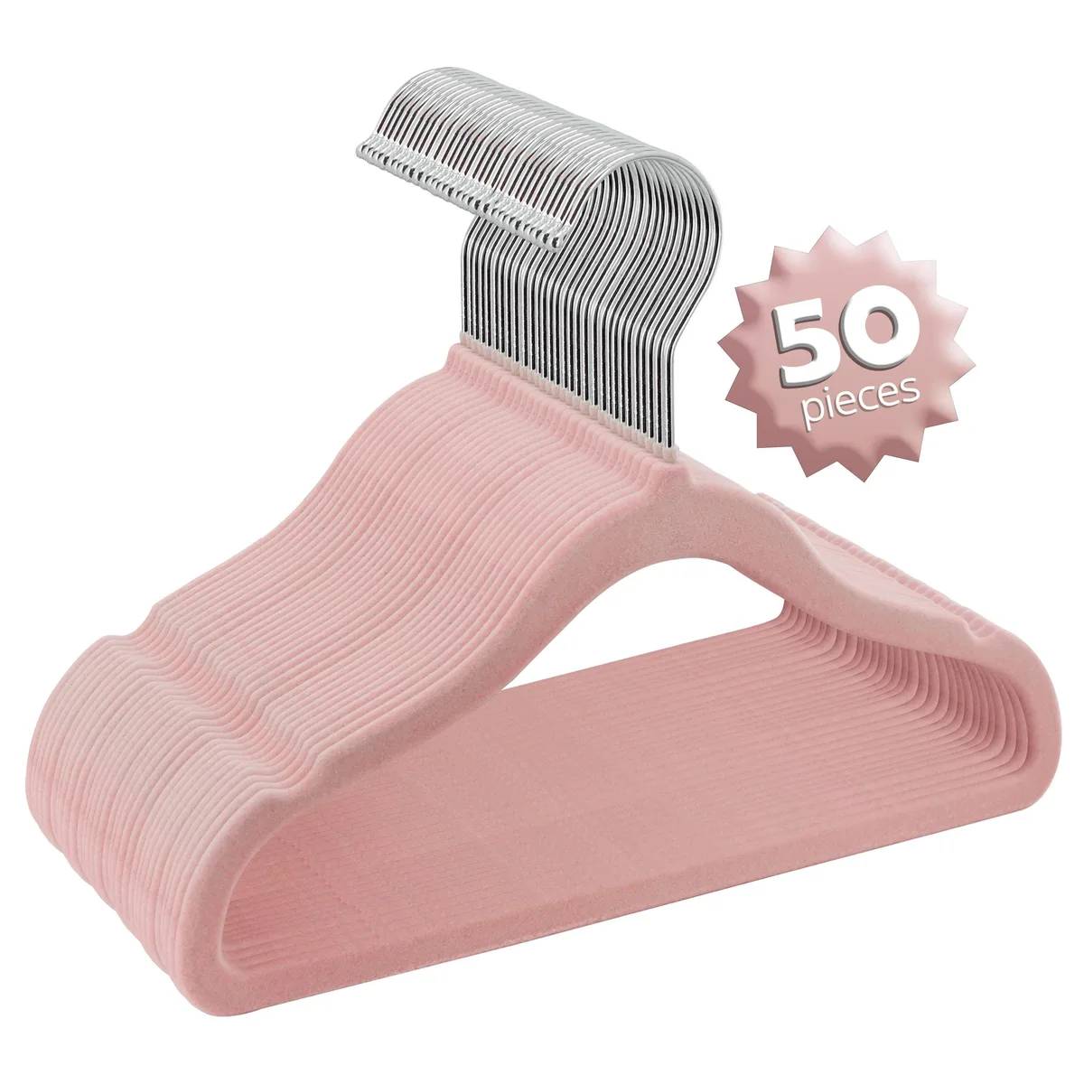 Elama Elama 50-Piece Kids Velvet Hangers Pink — product photo