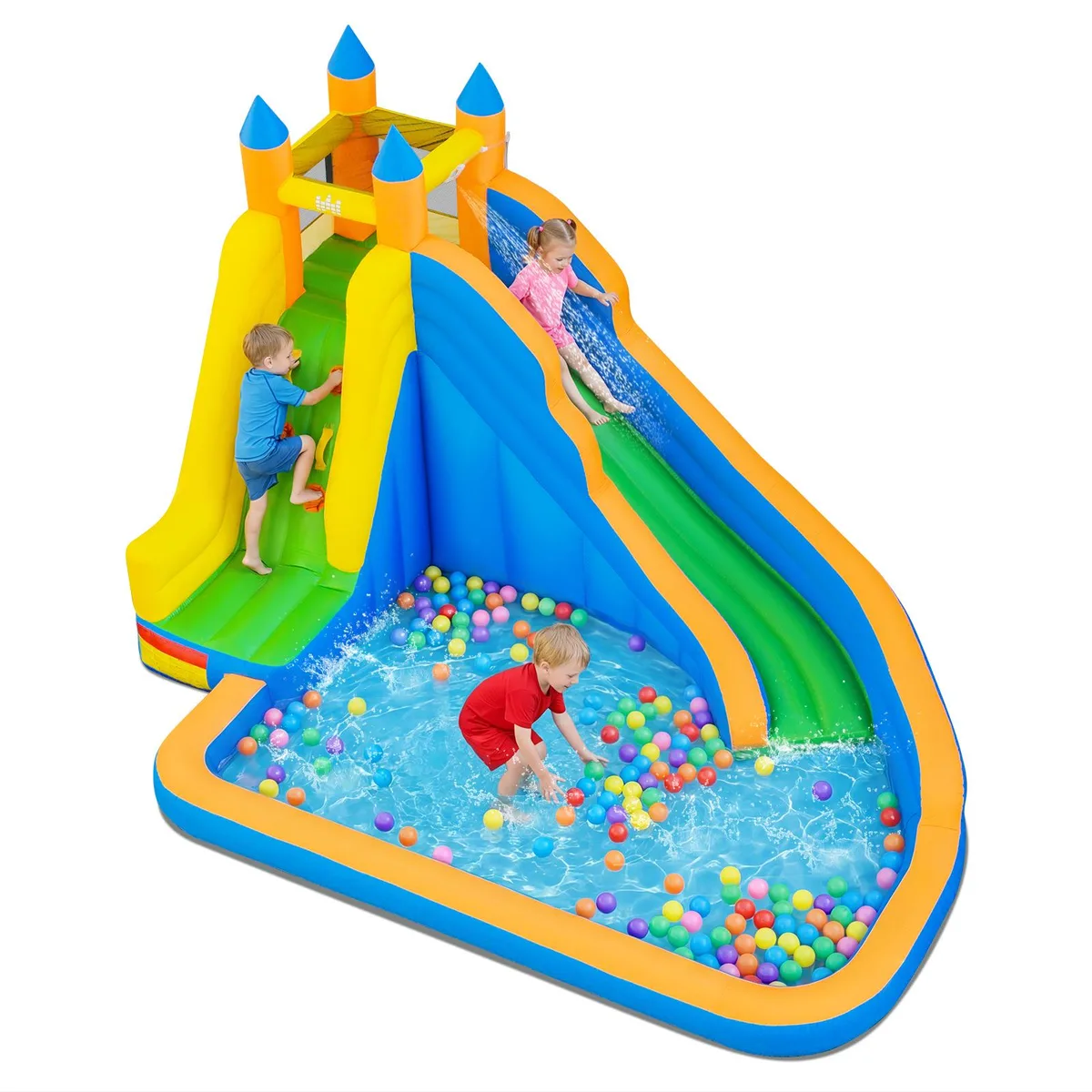Costway Costway Inflatable Water Slide Bounce House Castle Splash Pool Blue — product photo
