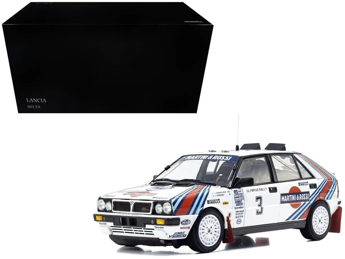 KYOSHO KYOSHO Lancia Delta HF 4WD #3 Martini Racing Winner Olympus Rally 1987 1/18 Diecast Car — product photo