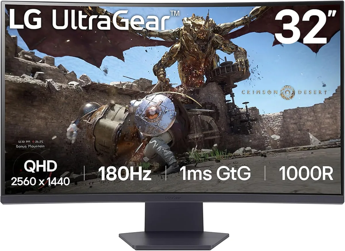 LG Electronics LG Electronics 32GS60QC-B 32" 180Hz 1000R curved gaming monitor — product photo