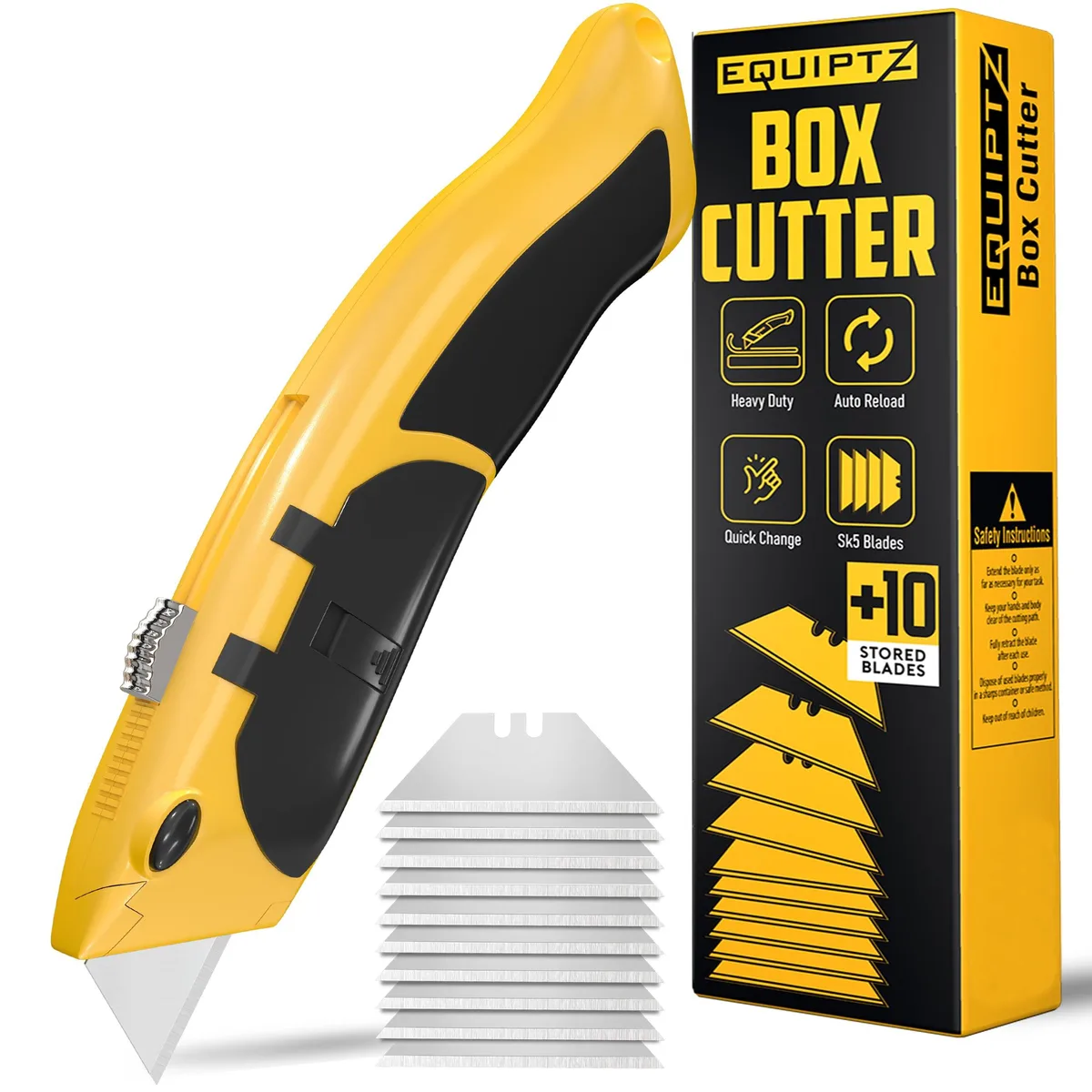 EQUIPTZ UK1 Auto Reload Utility Knife 10 Blades General Craft — product photo