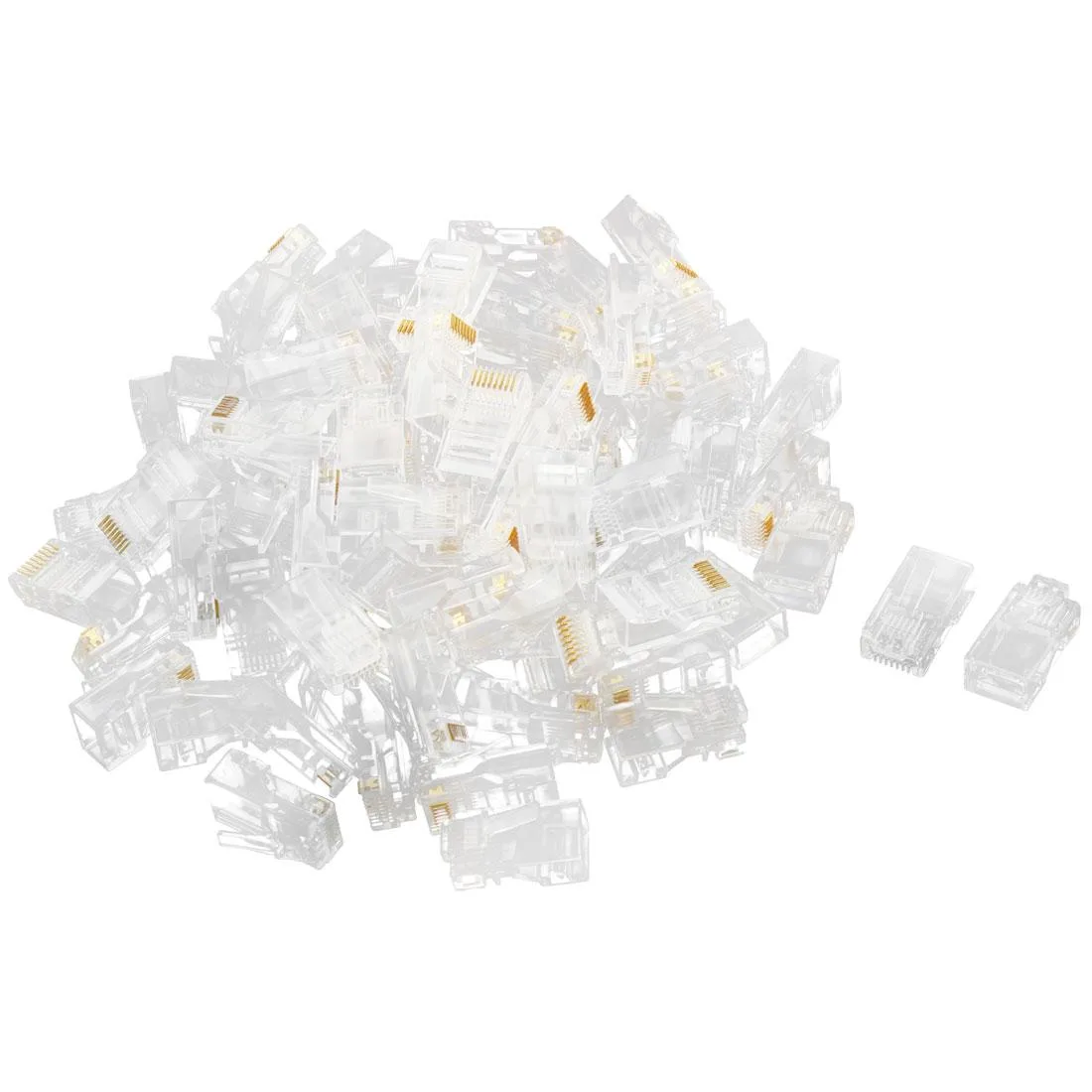 Unique-Bargains Unique-Bargains RJ45 CAT5 CAT5E CAT6 8P8C UTP Crystal Cable Head Ethernet Connector 80 Pcs — product photo