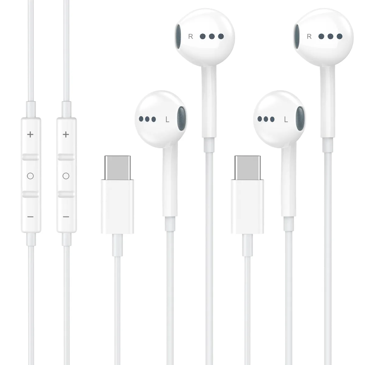 No Sew No Sew 101PS USB-C In-Ear Headphones 2 Pack White — product photo