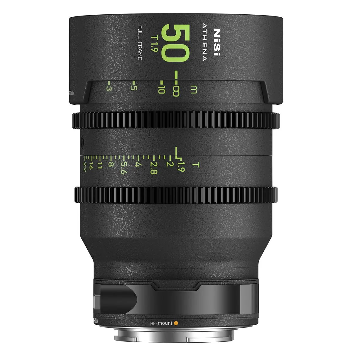 Nisi NiSi Athena Prime 50mm T1.9 Cine Lens Canon RF 77mm 80mm 300° focus — product photo
