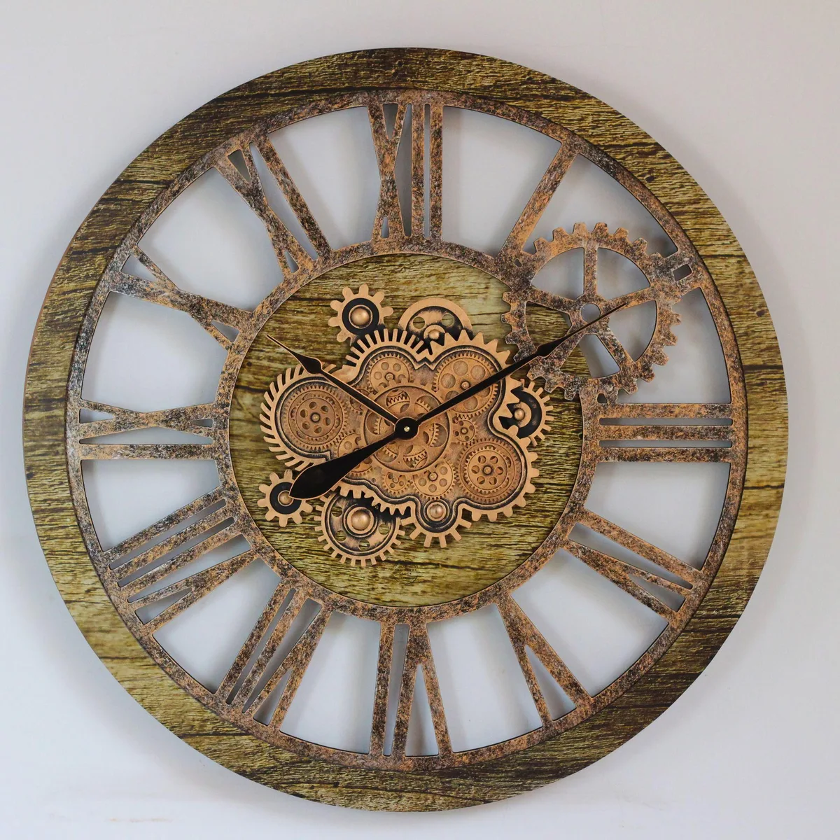 The Gears Clock The Gears Clock AMERICA 24 INCH ROUND 36 Inch Gold Antique clock — product photo