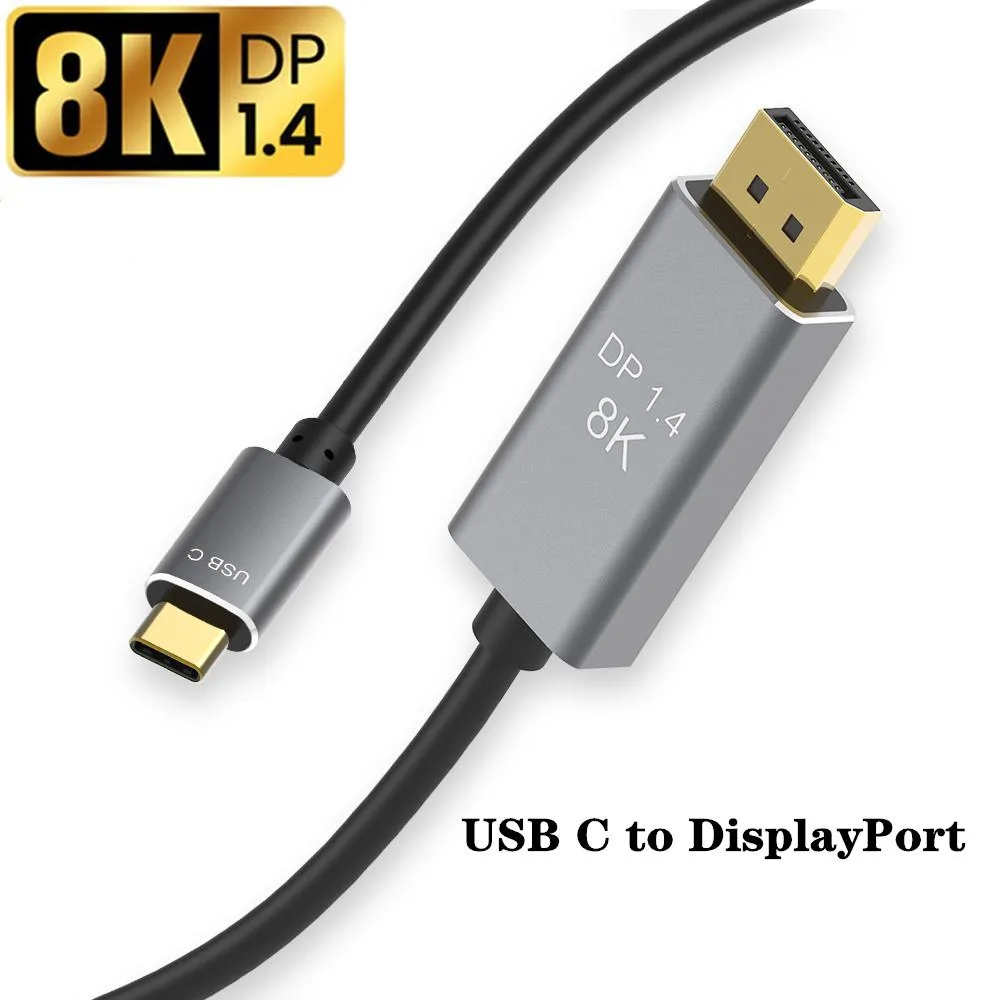 ESTONE ESTONE BK-CD2 USB-C to DisplayPort 1.4 cable 6.6 ft 8K 60Hz 4K 144Hz 32.4 Gbps — product photo