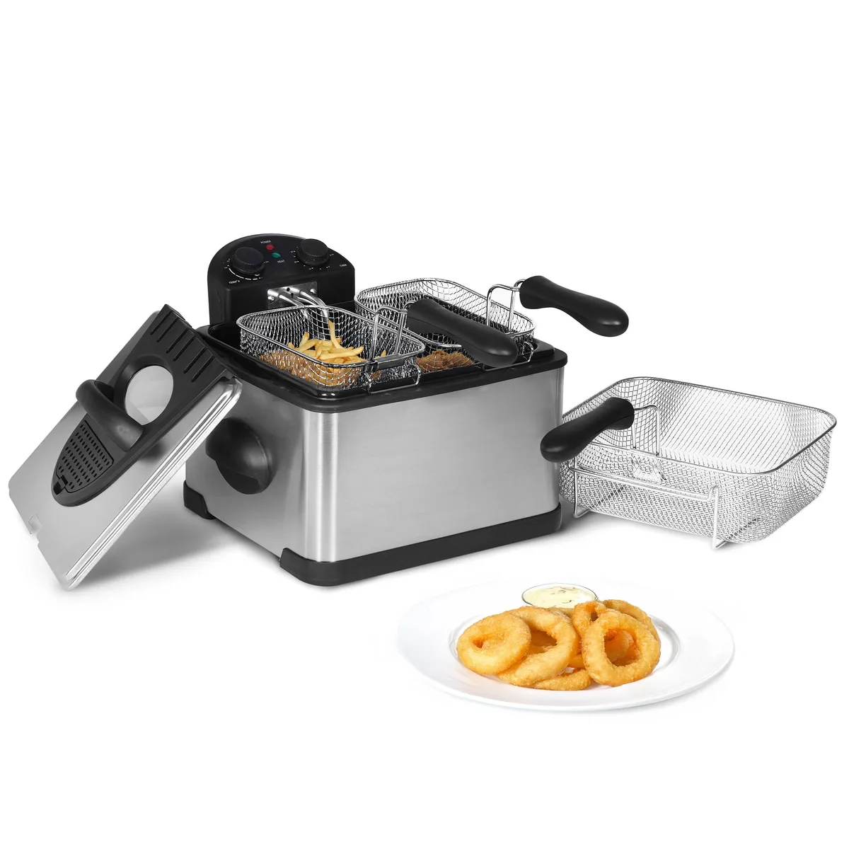 MegaChef MegaChef 510121819M 4.23 Quart Stainless Steel Electric Deep Fryer — product photo