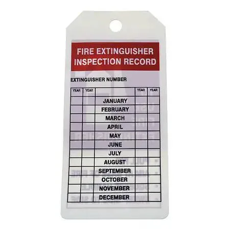 Rectangular safety tag six and a quarter inches tall three inches wide