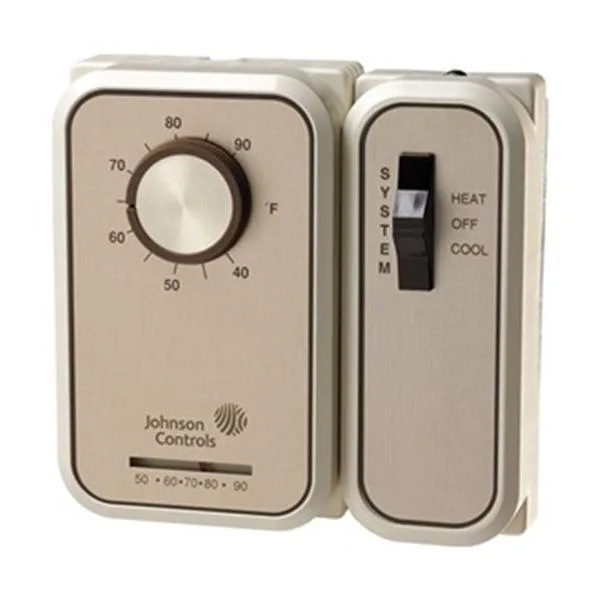 Johnson Controls Inc Johnson Controls Inc T46SAA-1C thermostat 40-90°F 24-277V AC Brown — product photo