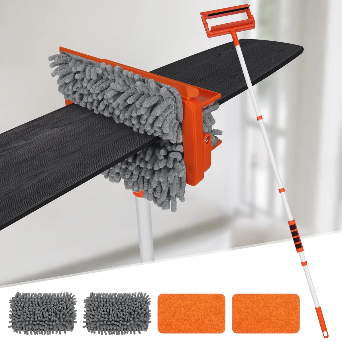 Metra QAE011-A cleaning kit with 62.5 inch extendable handle, chenille and microfiber heads