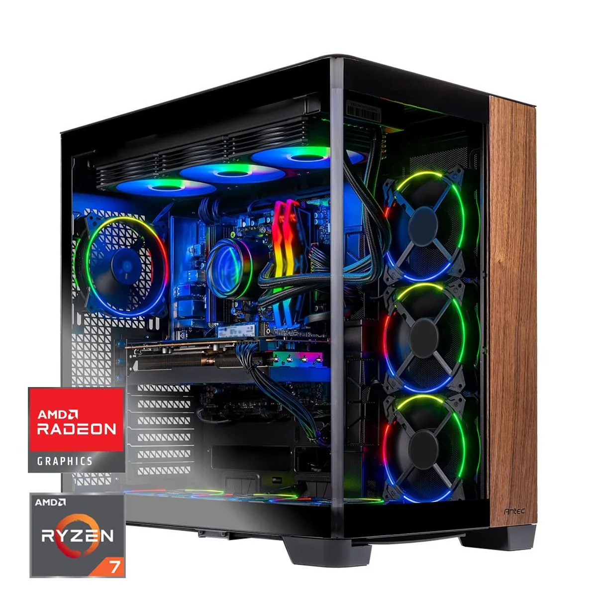 Skytech Skytech ST-PRISM4-1796-B-AL gaming PC Ryzen 7 9800X3D RX 9070 XT 32GB DDR5 2TB NVMe — product photo