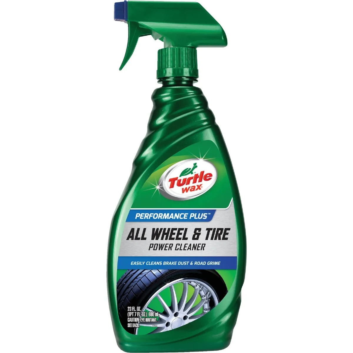 Clear liquid wheel cleaner in 23 oz spray bottle