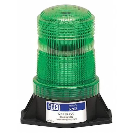 Ecco ECCO 6262G Beacon Light Green 12-80V DC 80 FPM 3 7/8 in Permanent — product photo