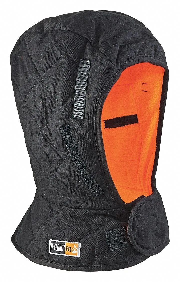 Black over-the-head winter liner with cotton twill finish