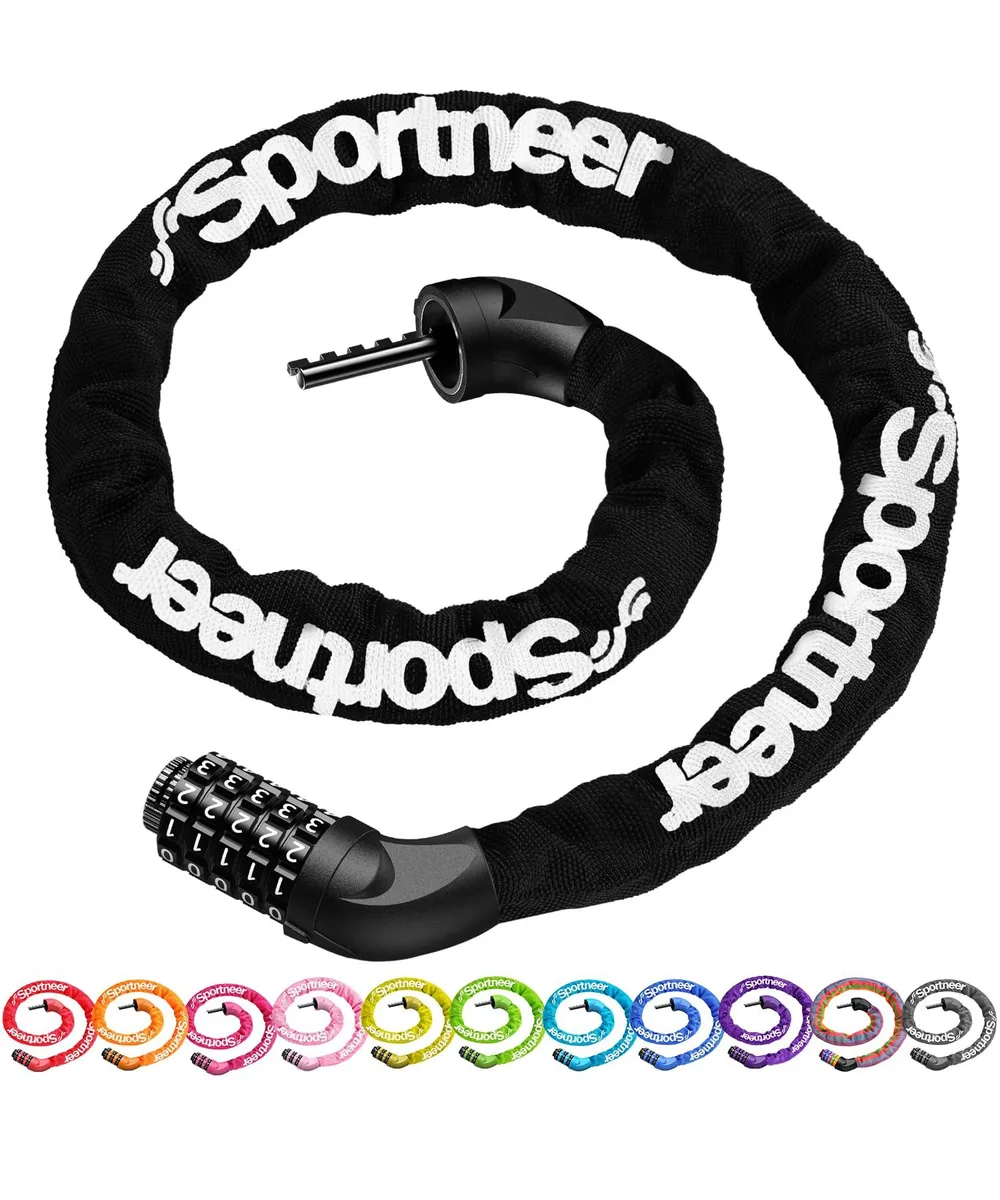  Sportneer SP-Bikelock 5 Digit Combination Chain Lock 3.2ft 6mm Black — product photo