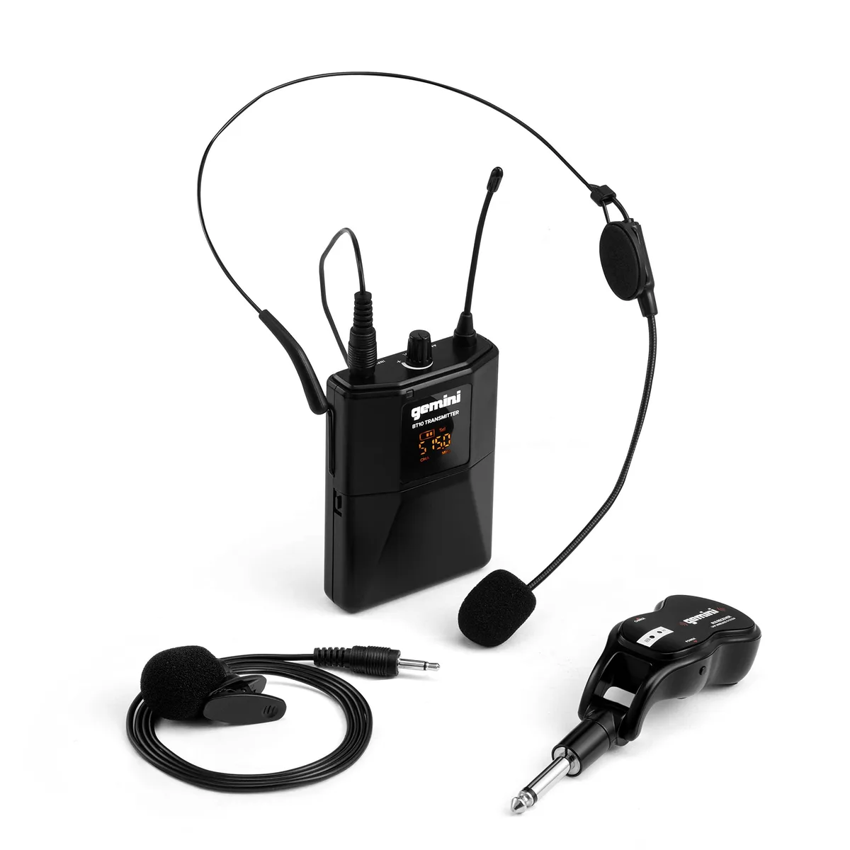  Gemini GMU-HSL100 Wireless Microphone System Lavalier Headset Bodypack USB 50m 80dB — product photo