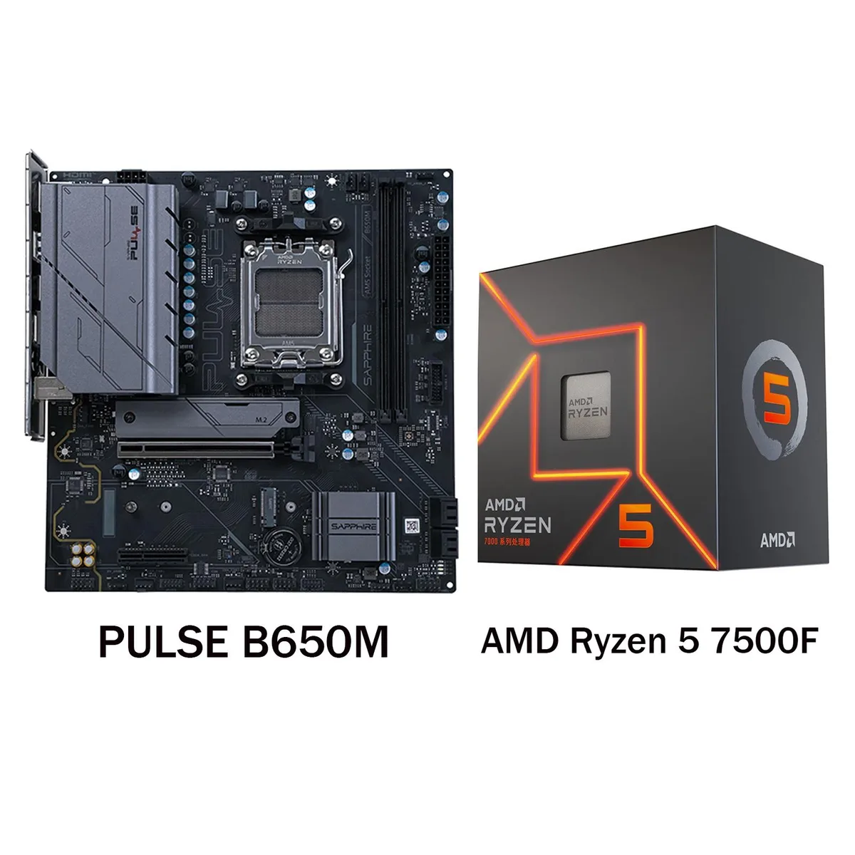 Sapphire Tech Sapphire Tech PULSE B650M AM5 Motherboard & Ryzen 5 7500F CPU Combo — product photo