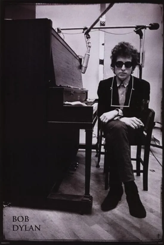 Bob Dylan piano poster print 24 by 36 inches on premium heavy stock paper