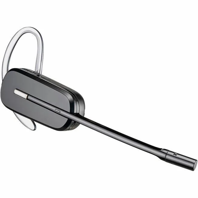 Black mono wireless headset with over-the-ear and over-the-head fit