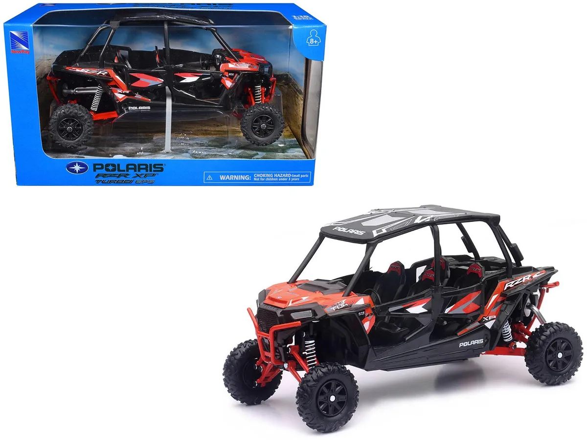 New Ray Toys New Ray Toys Polaris RZR XP 4 Turbo EPS Sport UTV Spectra Orange 1/18 Diecast — product photo