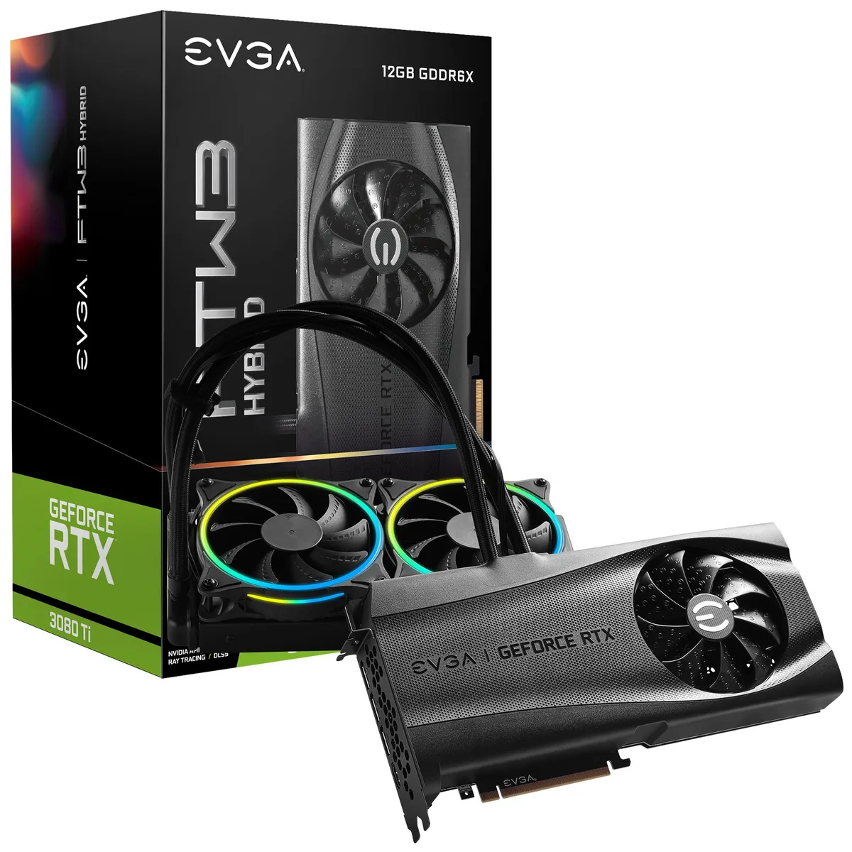 EVGA EVGA GeForce RTX 3080 Ti FTW3 ULTRA HYBRID graphics card — product photo