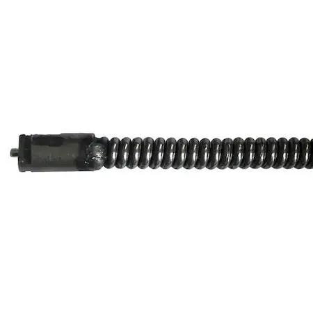 Coiled steel drain cable with coupling end