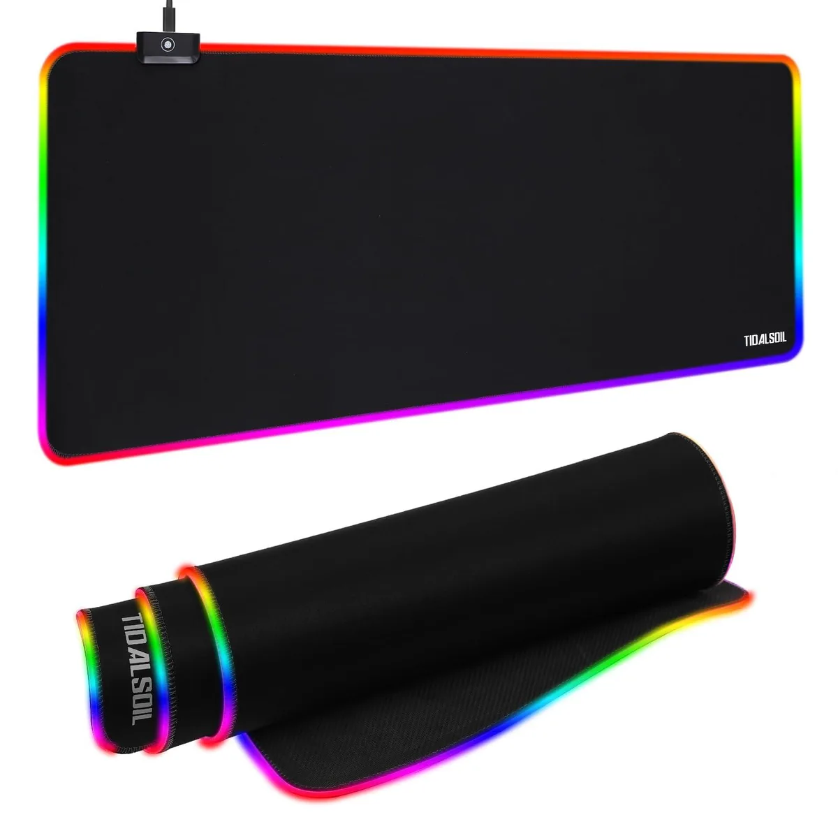  TIDALSOIL F3041-L RGB Mouse Pad 31.5 x 11.8 Inch Black — product photo
