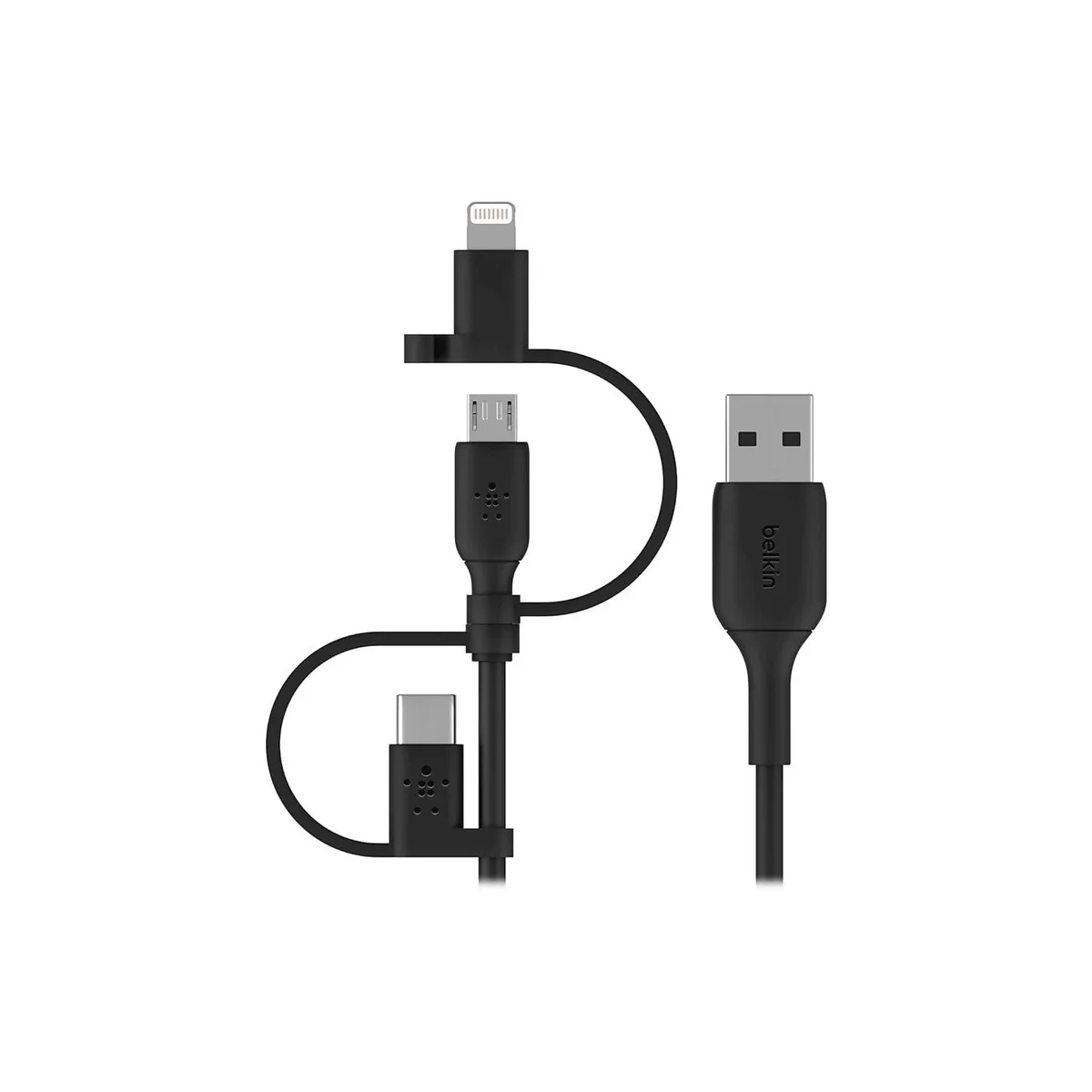 govee govee BoostCharge 3-in-1 USB-A to USB-C Lightning Micro-USB Cable 1M 3.3ft Black — product photo