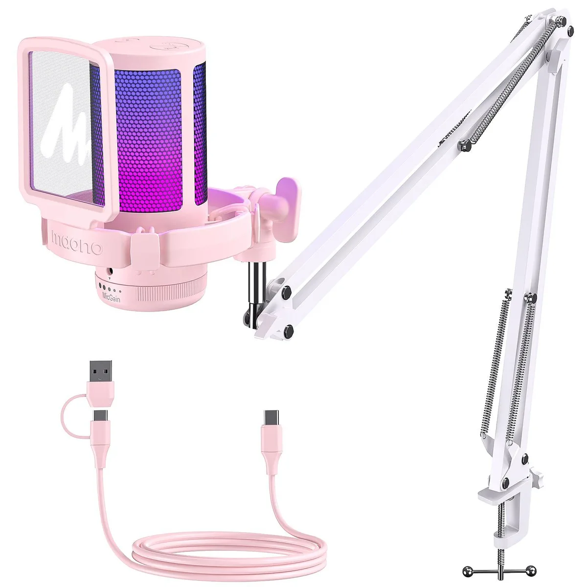 Maono DGM20S USB Condenser Microphone Pink — product photo