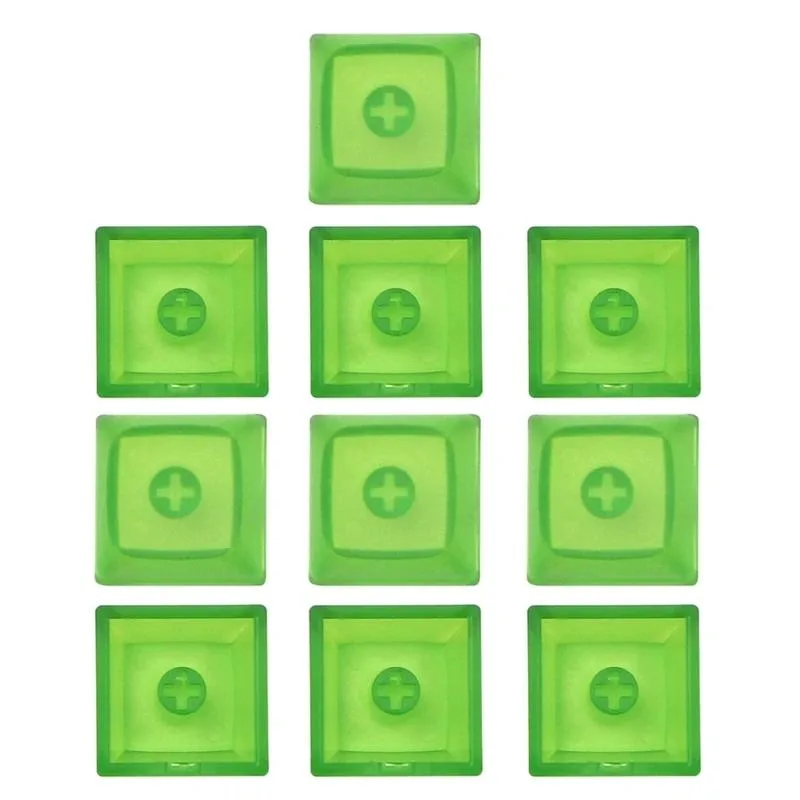 YINGHUA YINGHUA Crystal PBT Backlit Keycaps 10pcs Transparent Green — product photo