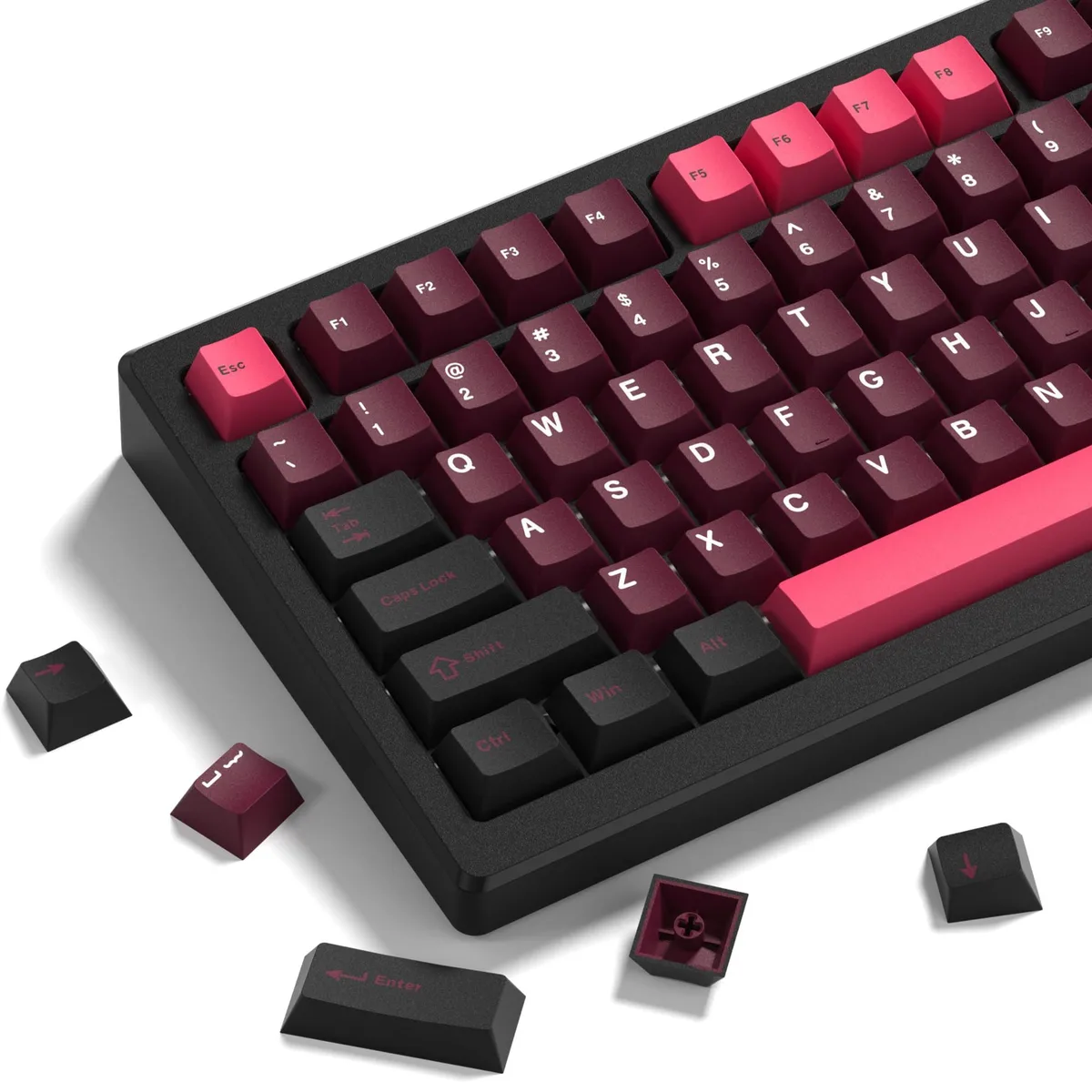 Womier Womier Double Shot PBT Keycaps 138 Keys Cherry Profile HotPink Black — product photo