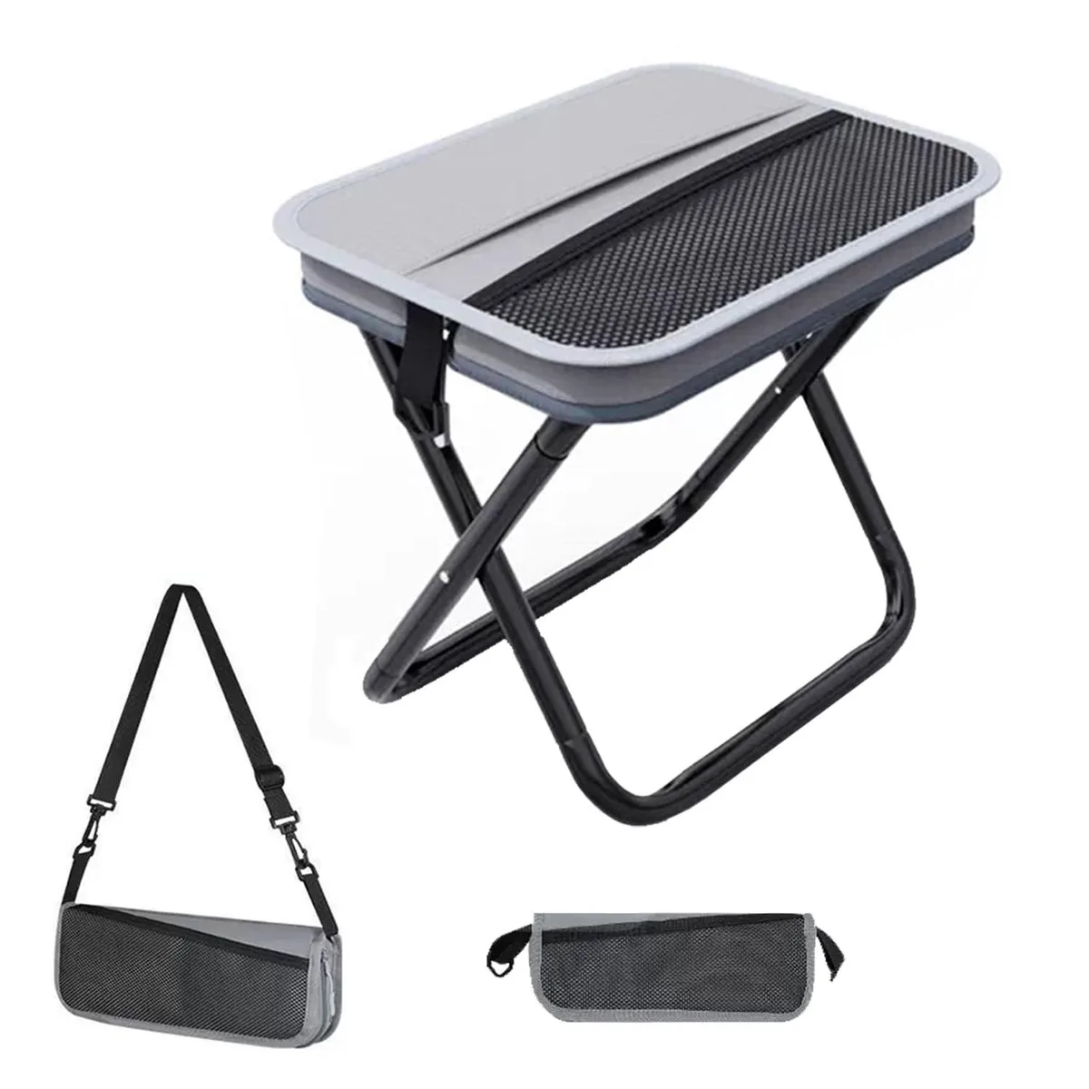 QTYSFE 065705 Portable Stool 11.8 in 1.3 lb 260 lbs Gray-black — product photo