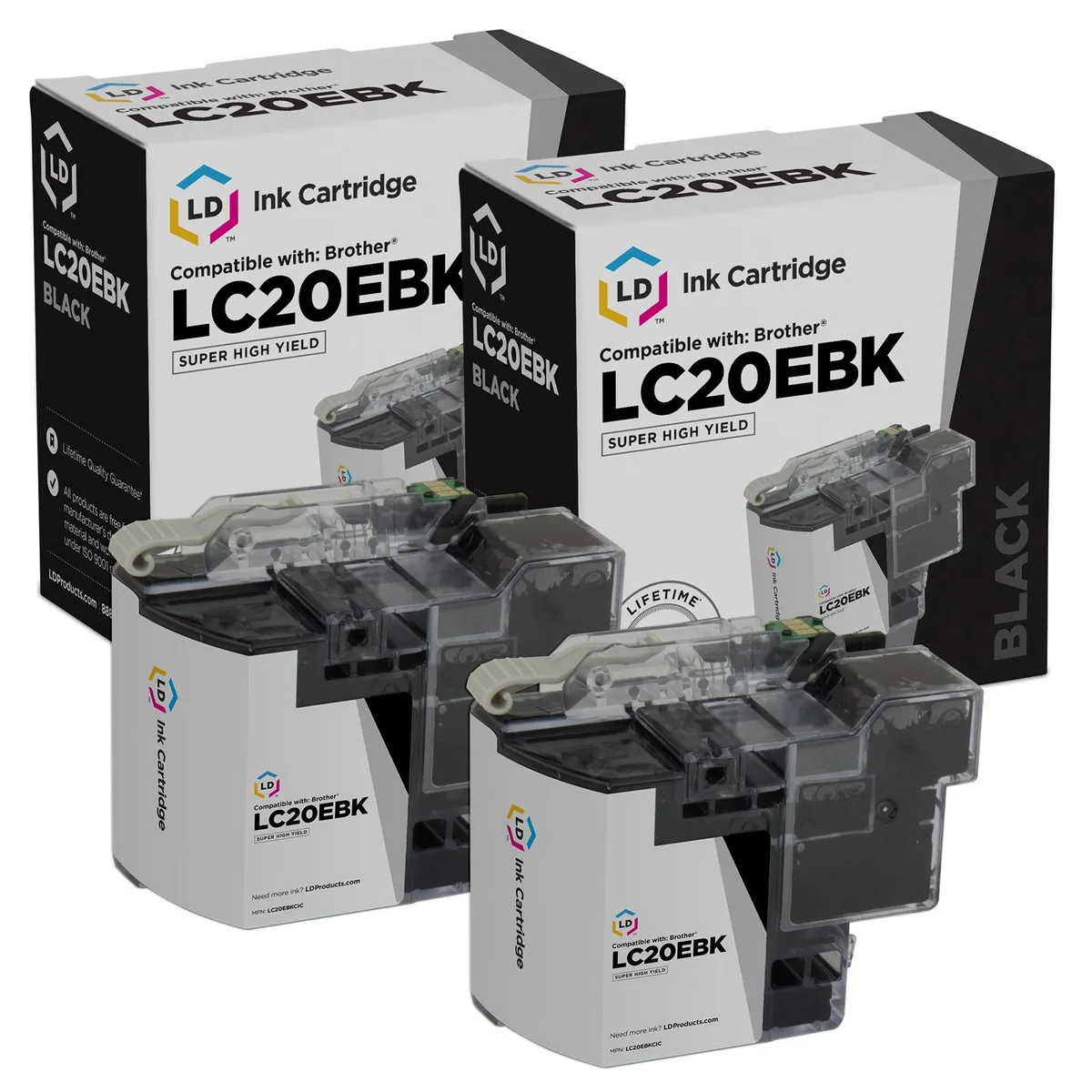 LD Products LD Products LC20EBK Compatible Ink Cartridge Black 2-Pack 2400 Pages — product photo