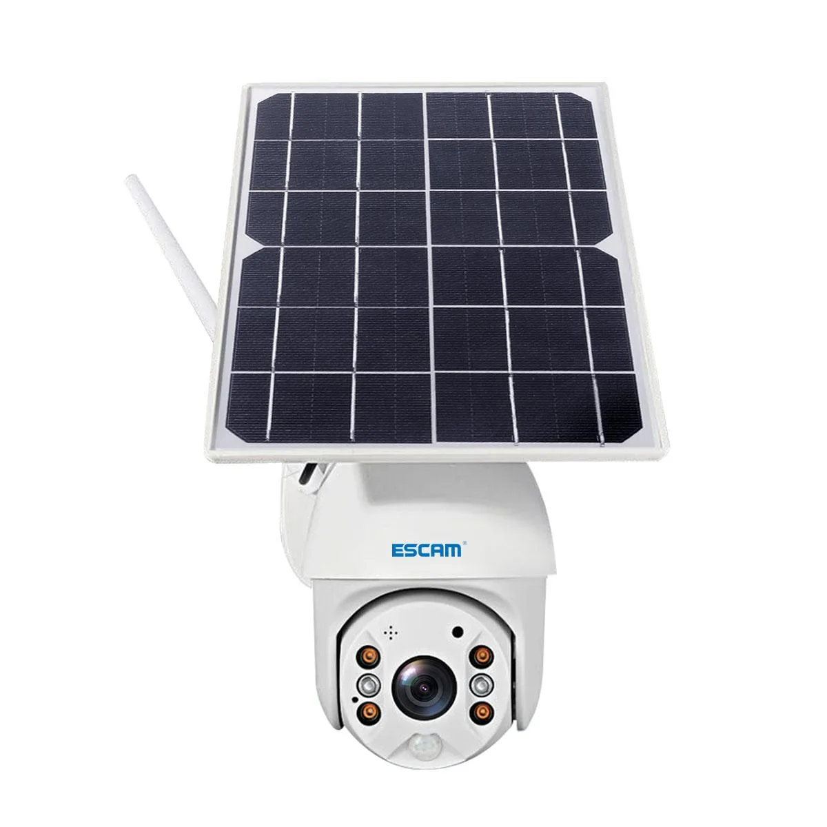 China Bks China Bks ESCAM QF280 1080P PTZ network camera solar panel white — product photo