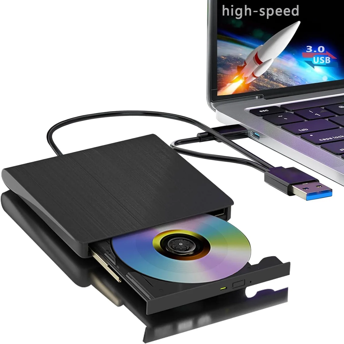 Ultra-thin white brushed case with silver aluminium top, 0.7 inches thick, 0.66 pounds